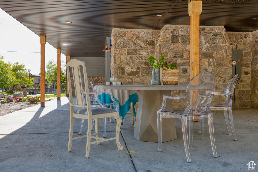 View of patio featuring outdoor dry bar