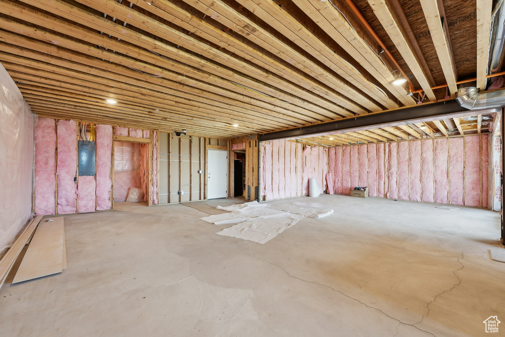 Below grade area featuring electric panel