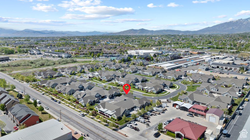 Aerial view with a residential view and a mountain view