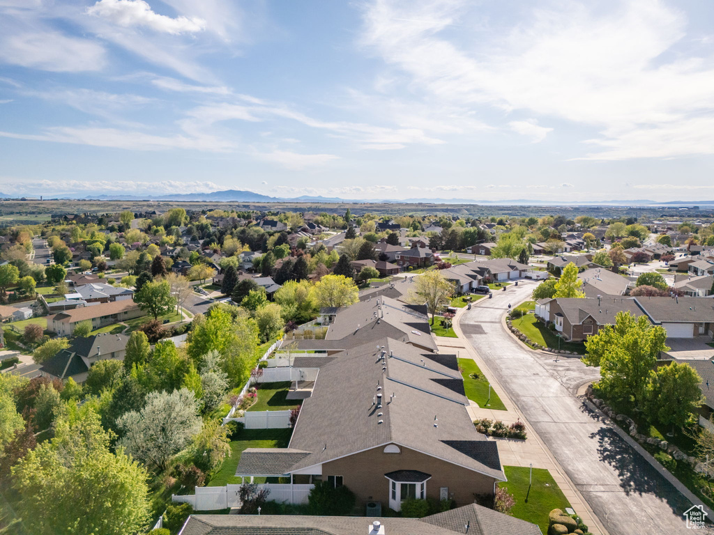 Bird\'s eye view featuring a mountain view and a residential view