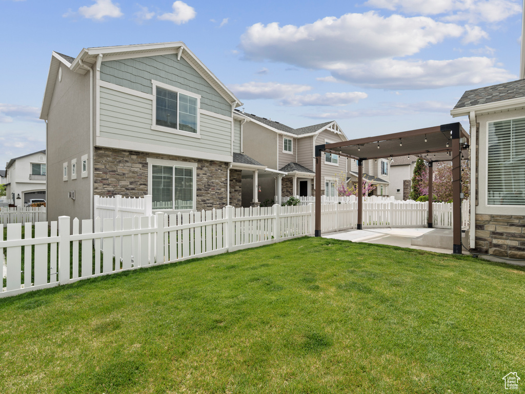 View of yard with a patio and fence private yard