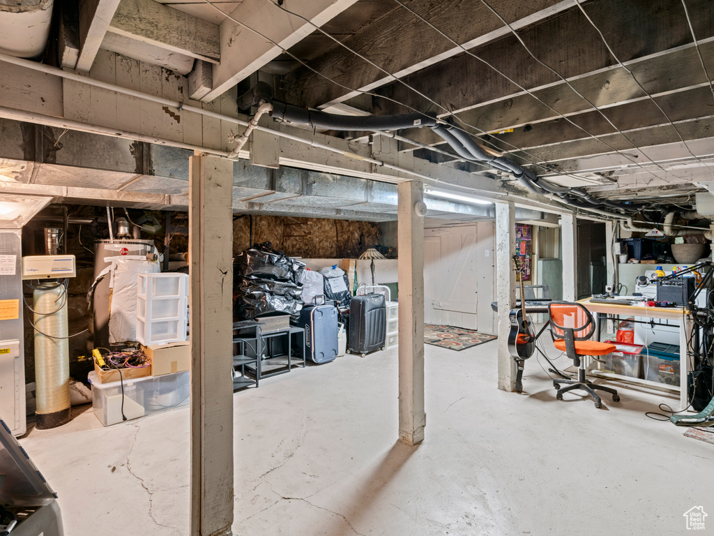 View of unfinished basement
