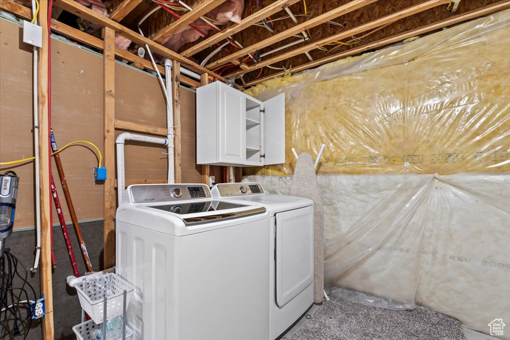 Clothes washing area with laundry area and washing machine and dryer