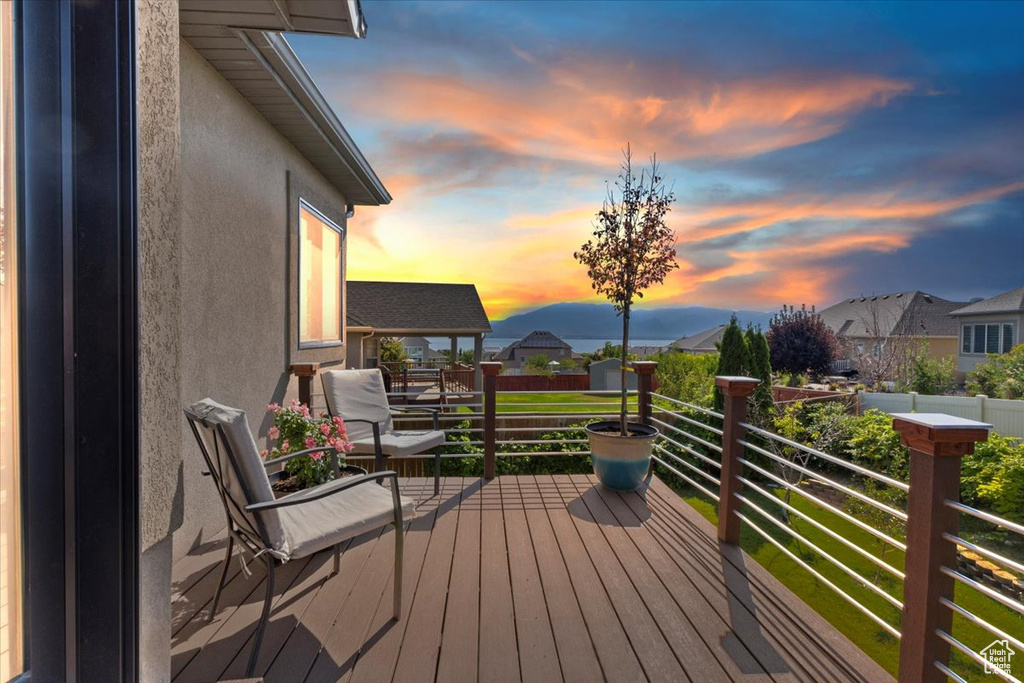 Deck with a mountain view