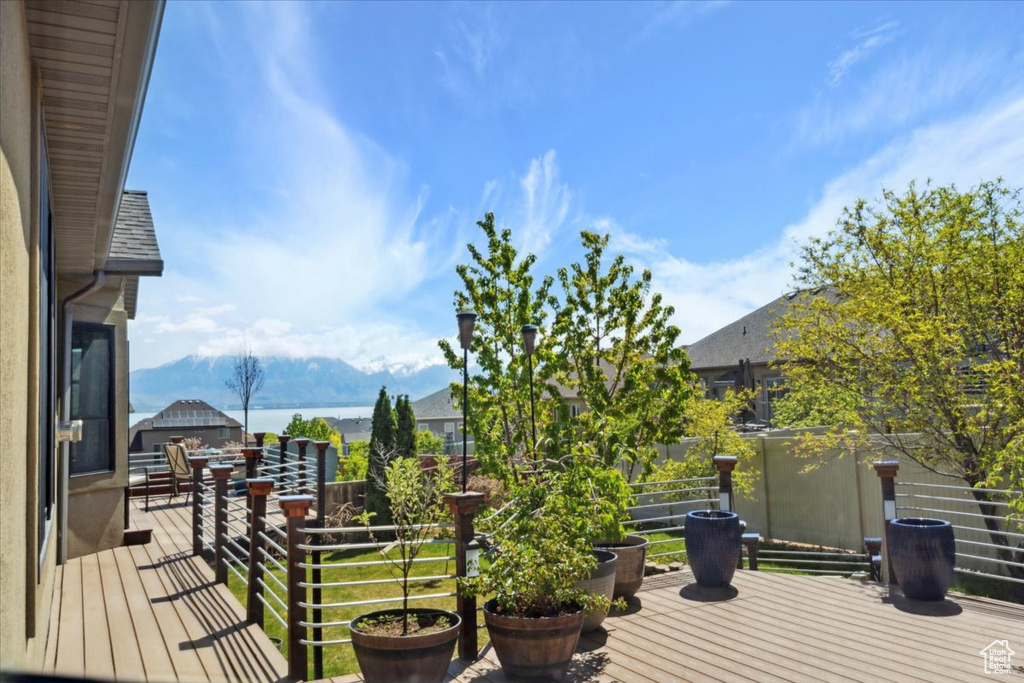 Deck with a mountain view