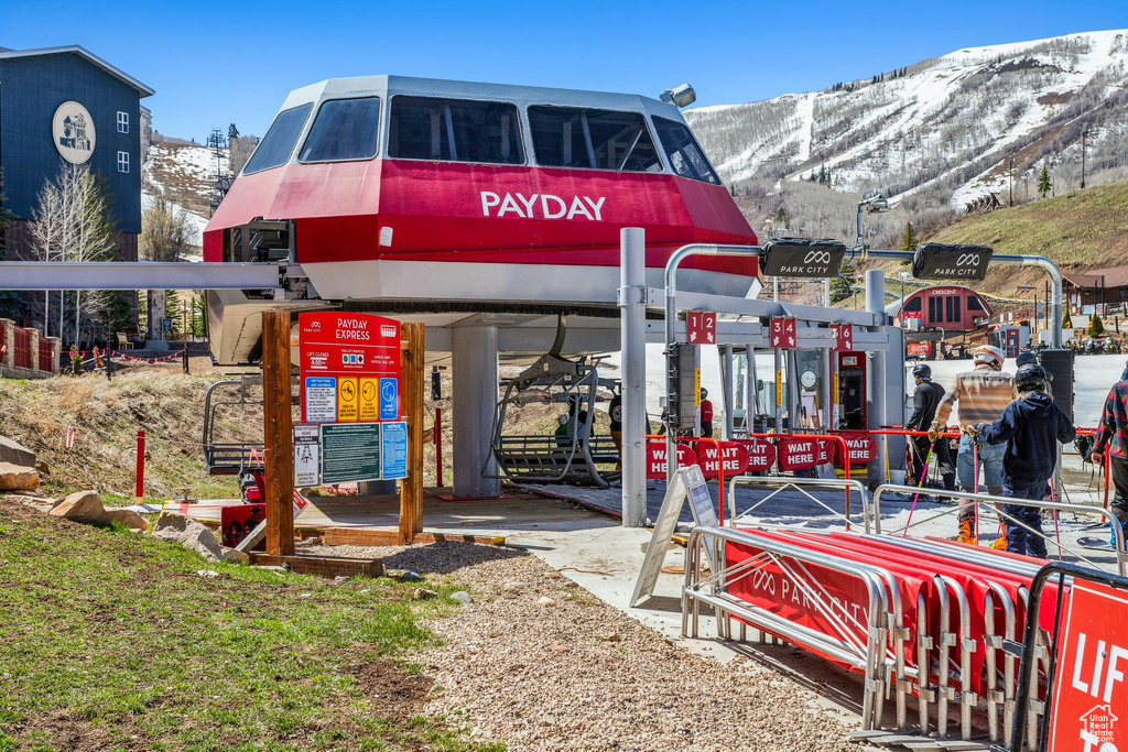 Exterior space with a mountain view