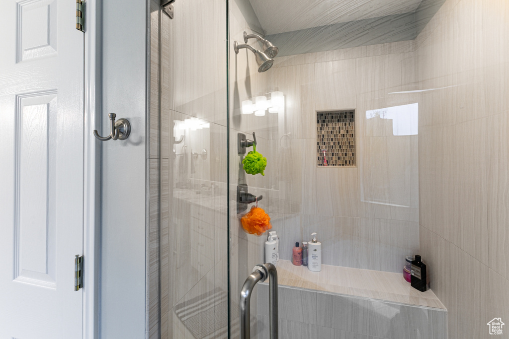 Bathroom with a shower stall