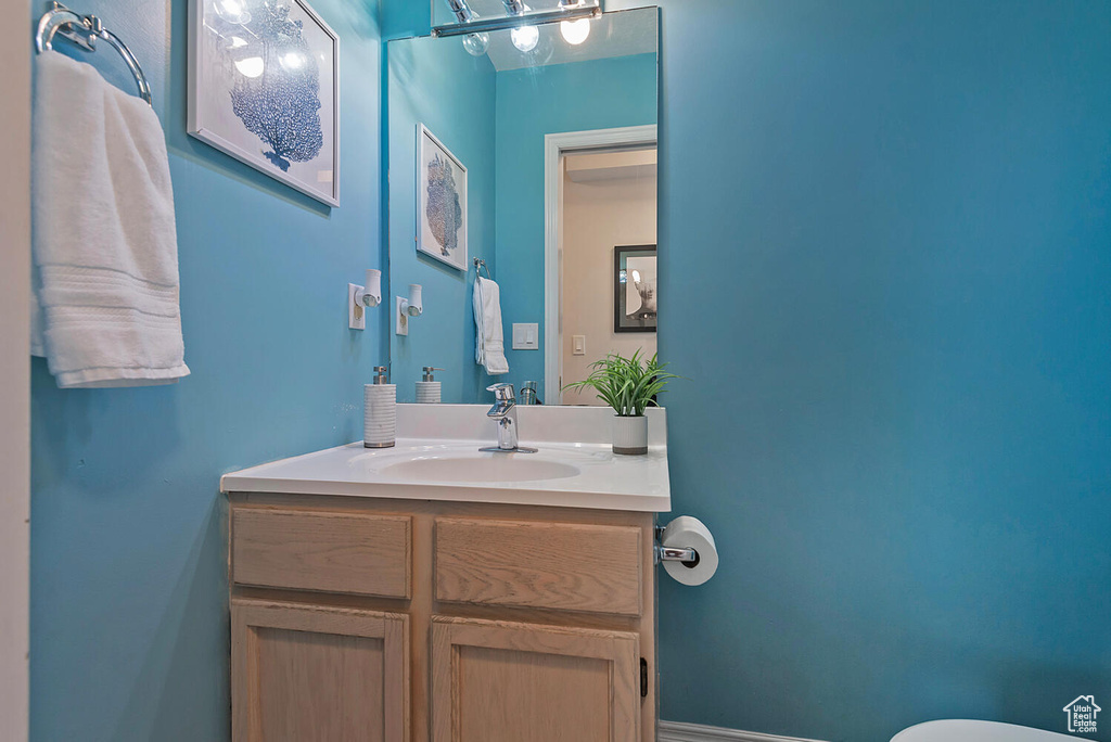 Half bathroom with vanity