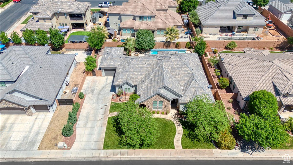 Drone / aerial view with a residential view