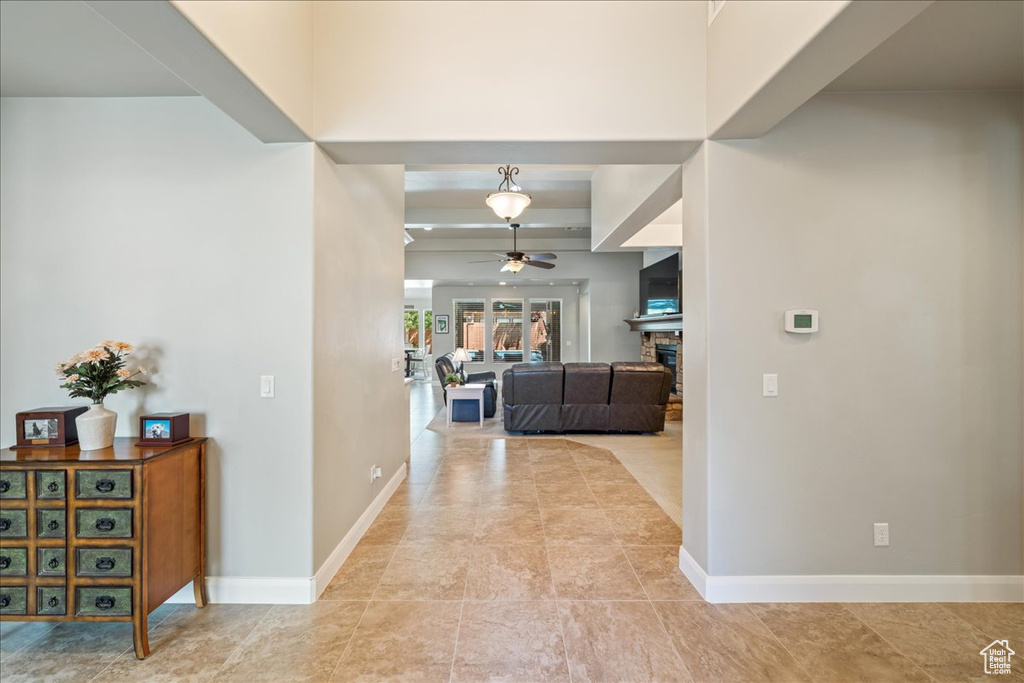 Hallway with baseboards