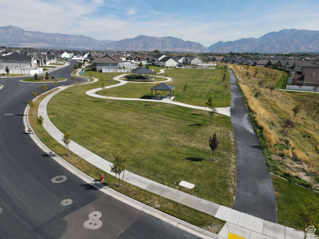 Mountain view with a residential view