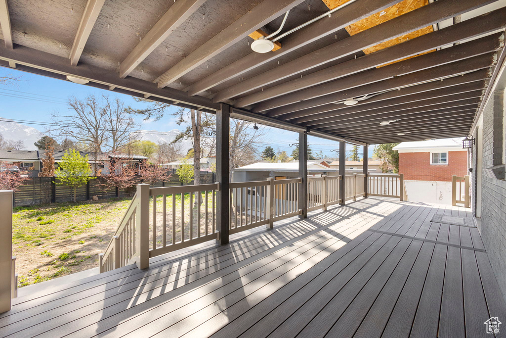 Wooden terrace with fence