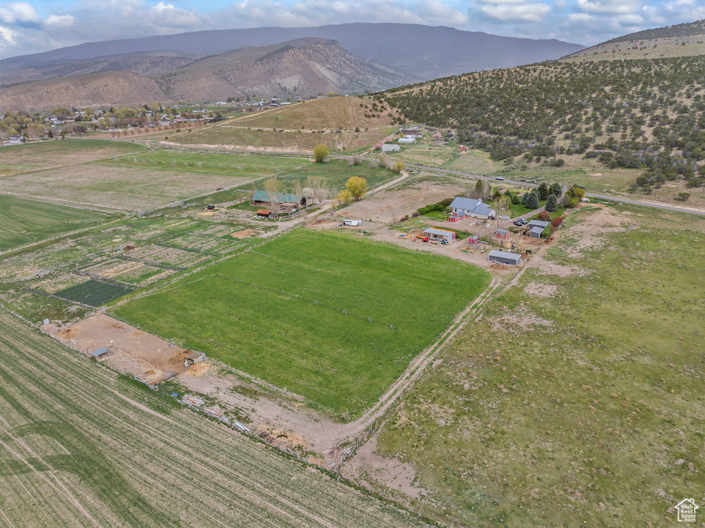 Bird\'s eye view featuring a mountain view and a rural view