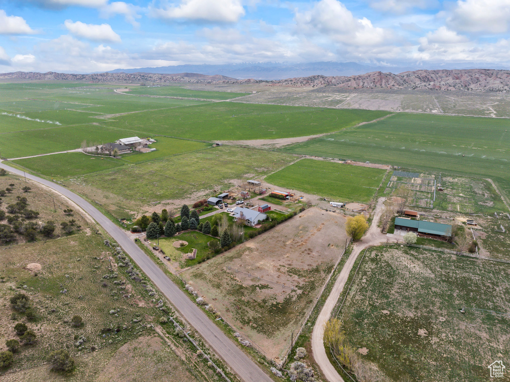 Bird\'s eye view with a mountain view and a rural view