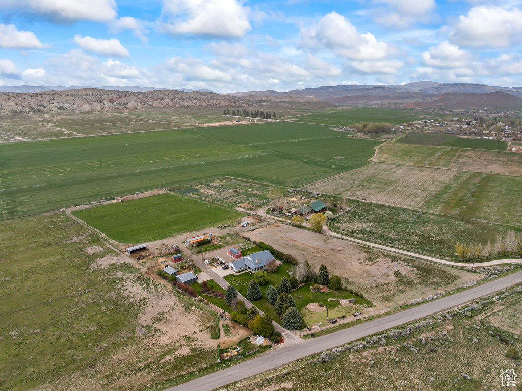 Bird\'s eye view featuring a rural view and a mountain view