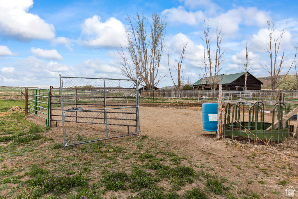Exterior space featuring fence
