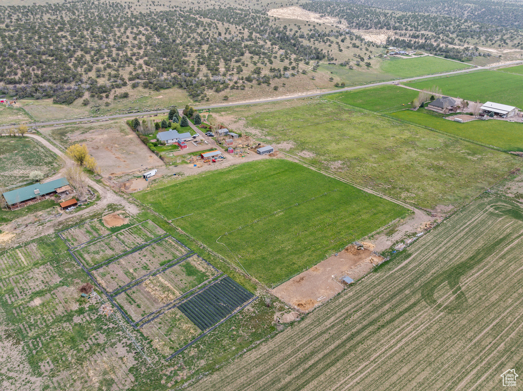 Aerial view with a rural view