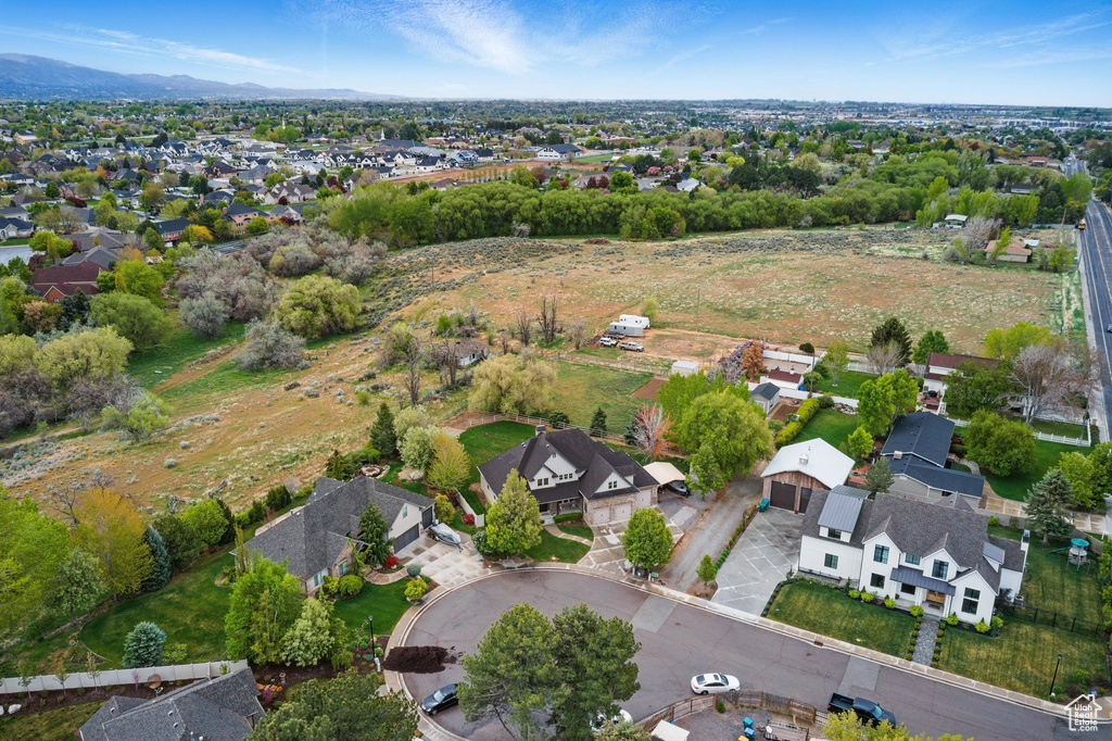 Bird's eye view with a mountain view and a residential view