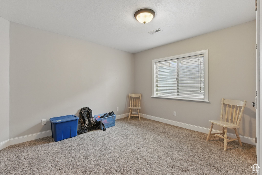 Misc room with visible vents, carpet flooring, and baseboards