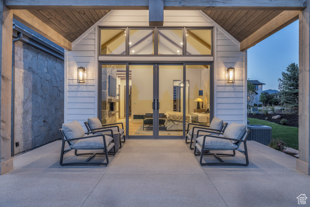 View of patio / terrace featuring central AC unit