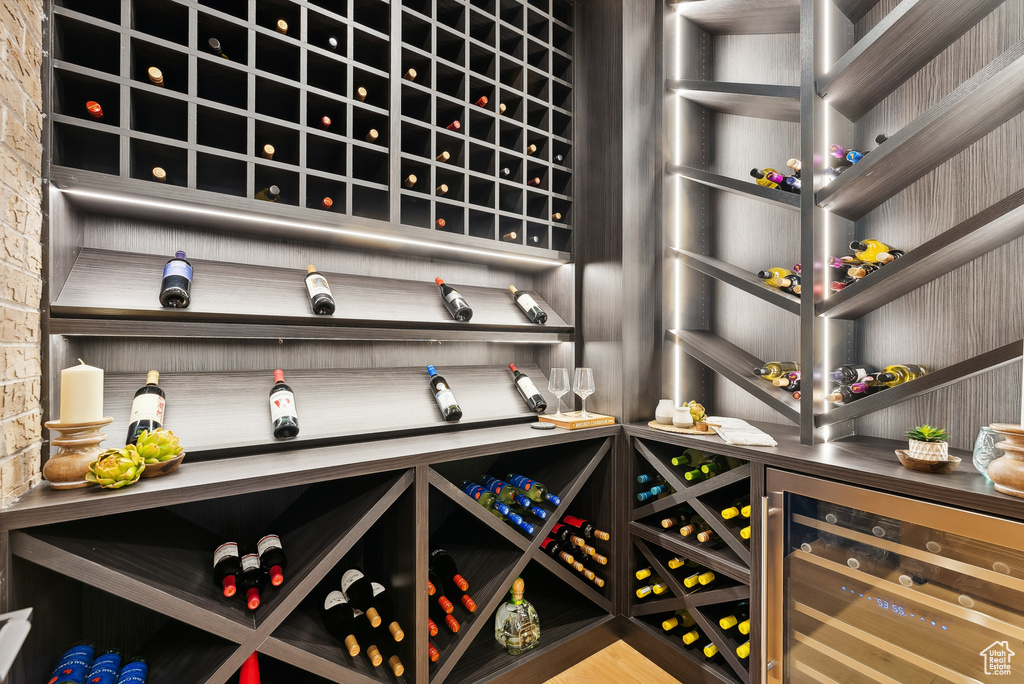 Wine area with wine cooler