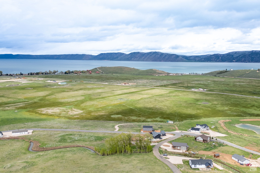 Drone / aerial view of a water and mountain view