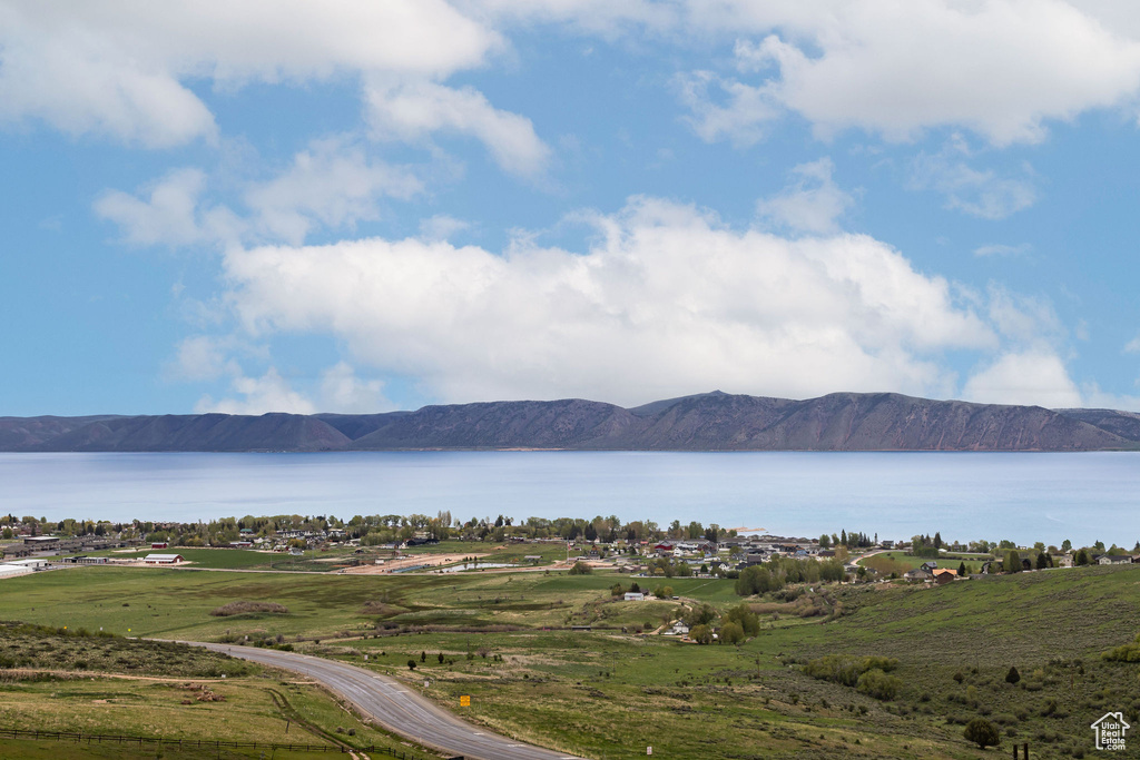 Water view featuring mountains
