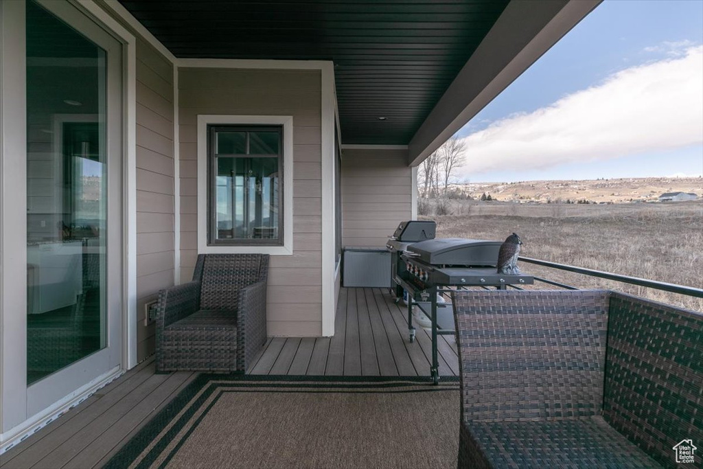 Deck with area for grilling