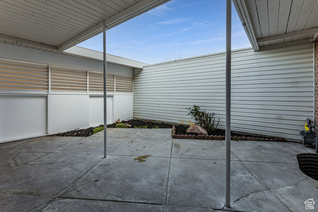 View of patio featuring a fenced backyard
