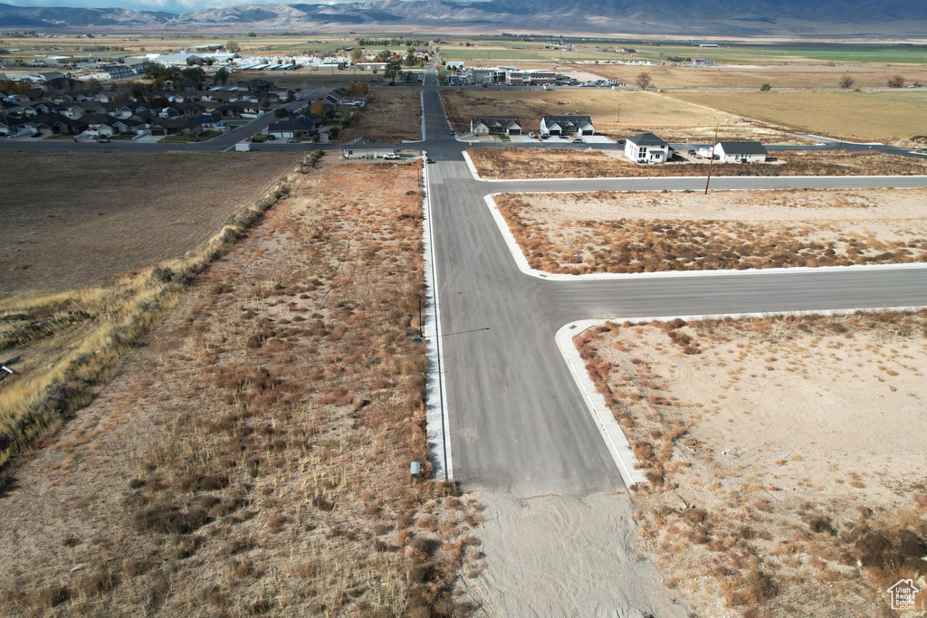 Bird's eye view with a mountain view