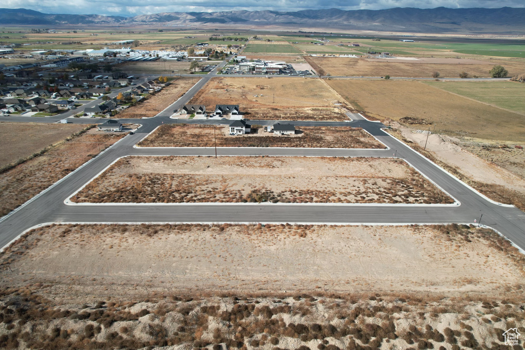 Drone / aerial view with a mountain view