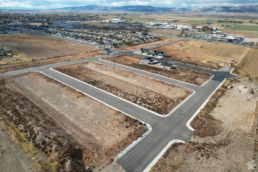 Drone / aerial view with a mountain view