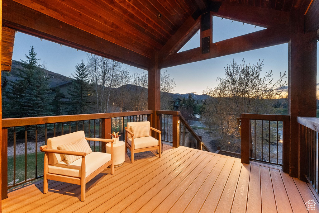 Deck with a mountain view