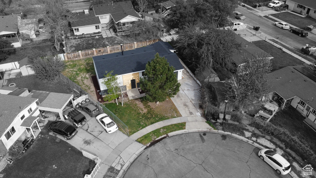Aerial view featuring a residential view