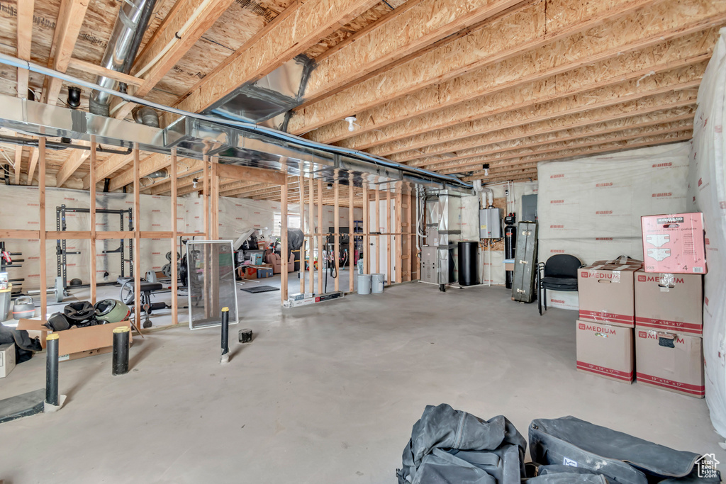 View of unfinished basement