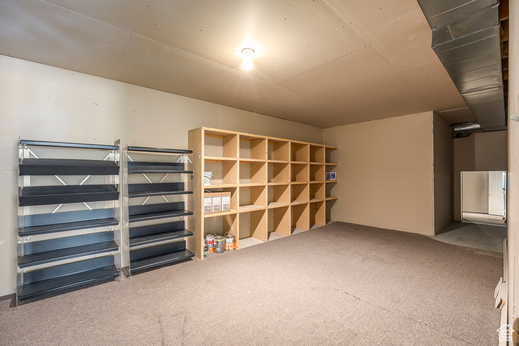 Finished below grade area featuring carpet flooring