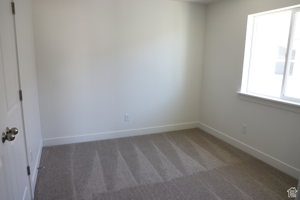 Unfurnished room with baseboards and carpet flooring
