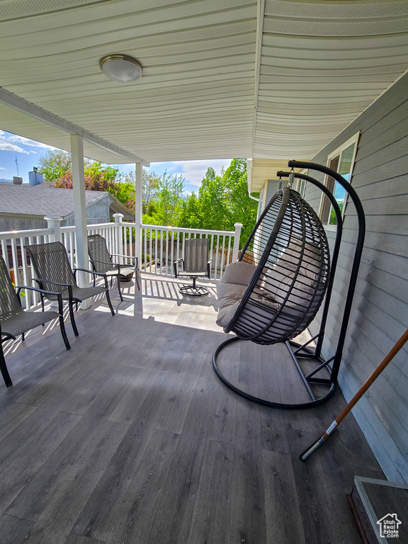 View of wooden deck