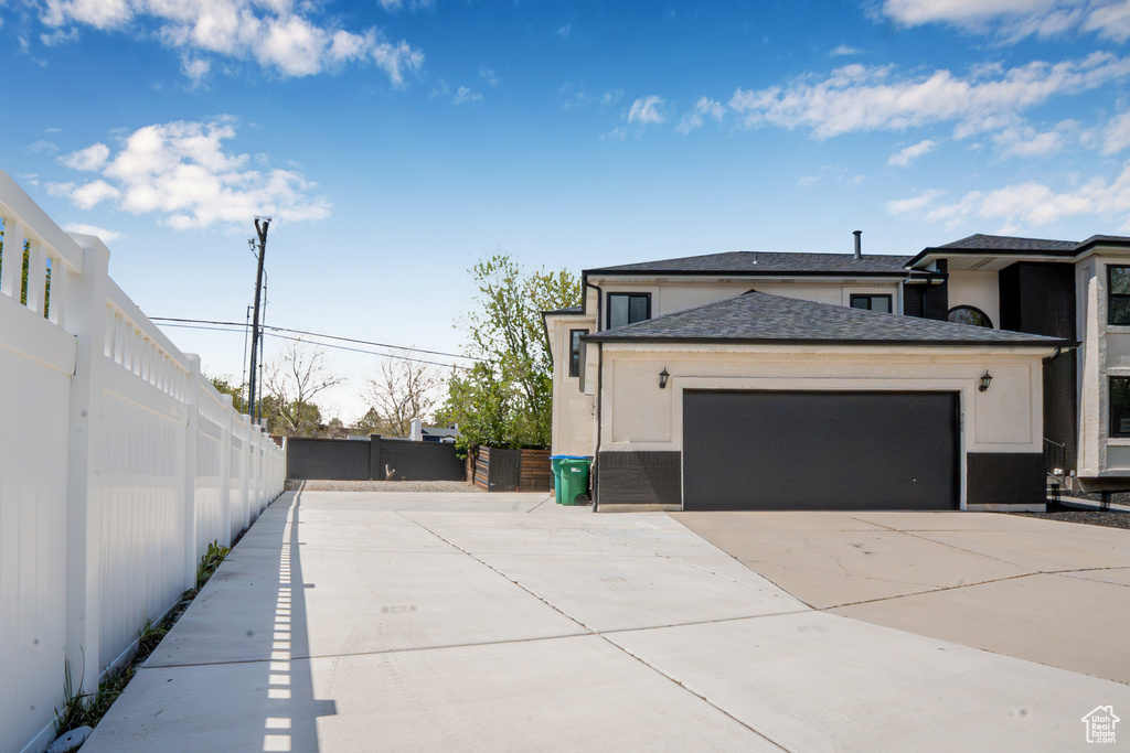 Exterior space with street lighting