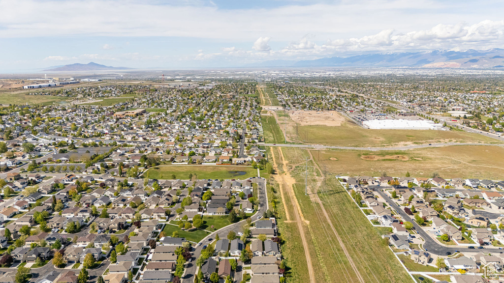 Bird\'s eye view with a mountain view and a residential view