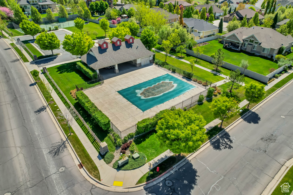 Bird\\\\\\\'s eye view with a residential view