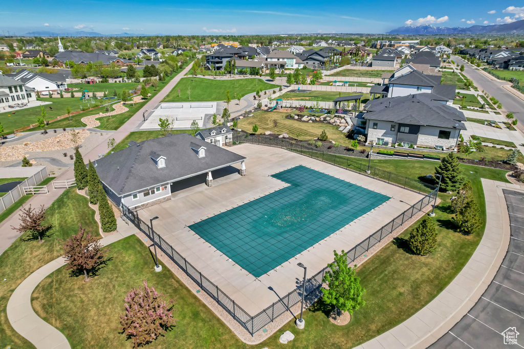 Aerial view with a residential view