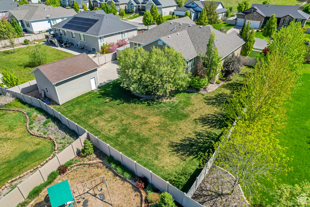 Aerial view with a residential view