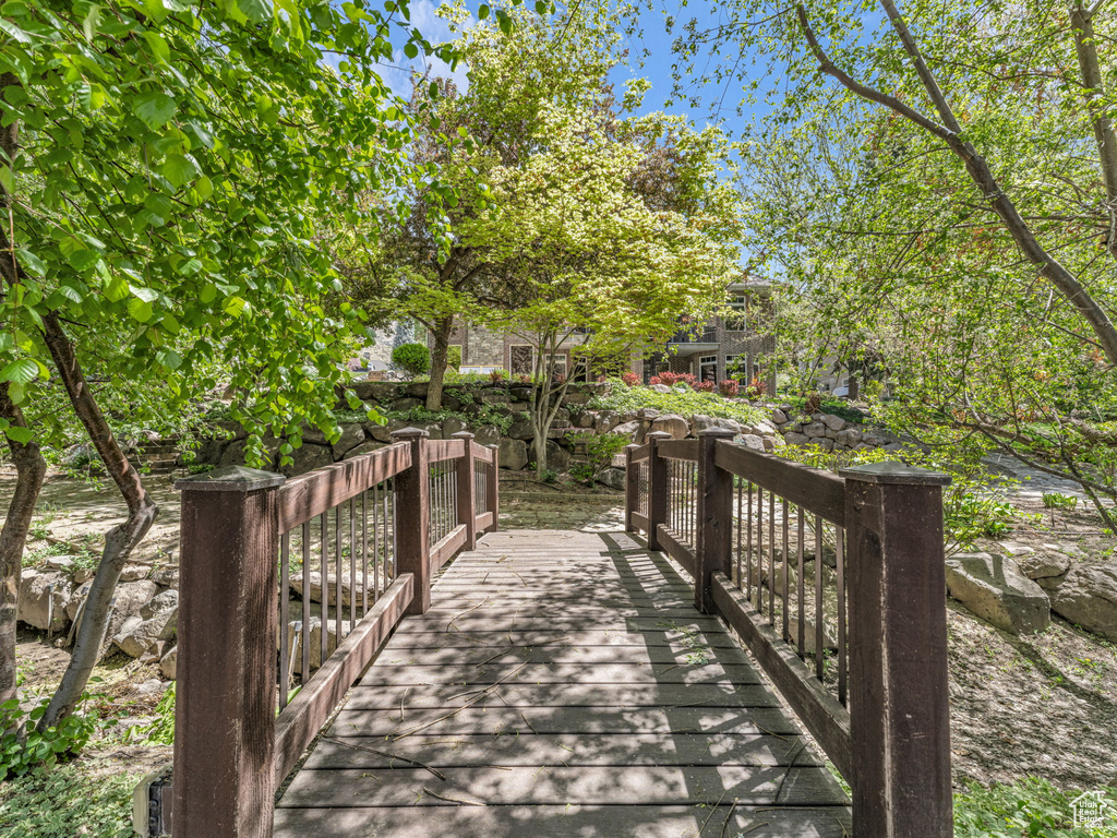 Surrounding community with a wooden deck