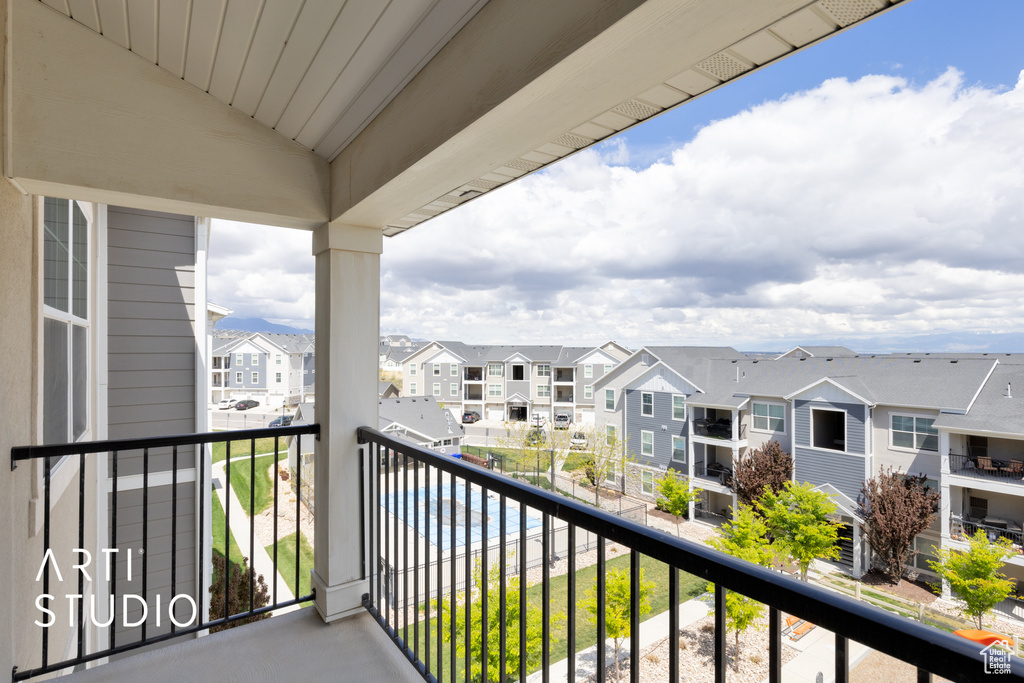 Balcony with a residential view