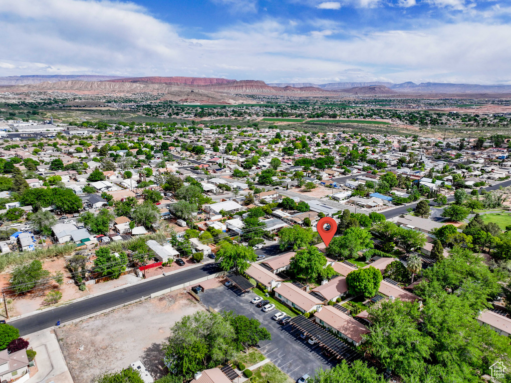 Bird's eye view featuring a mountain view