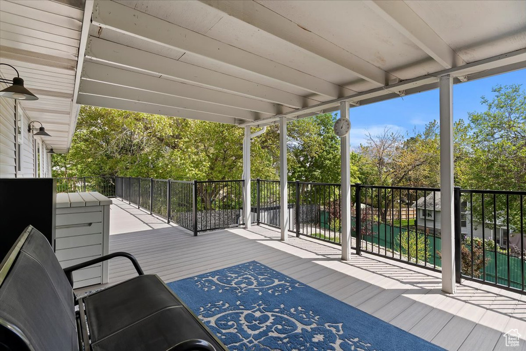 View of wooden deck