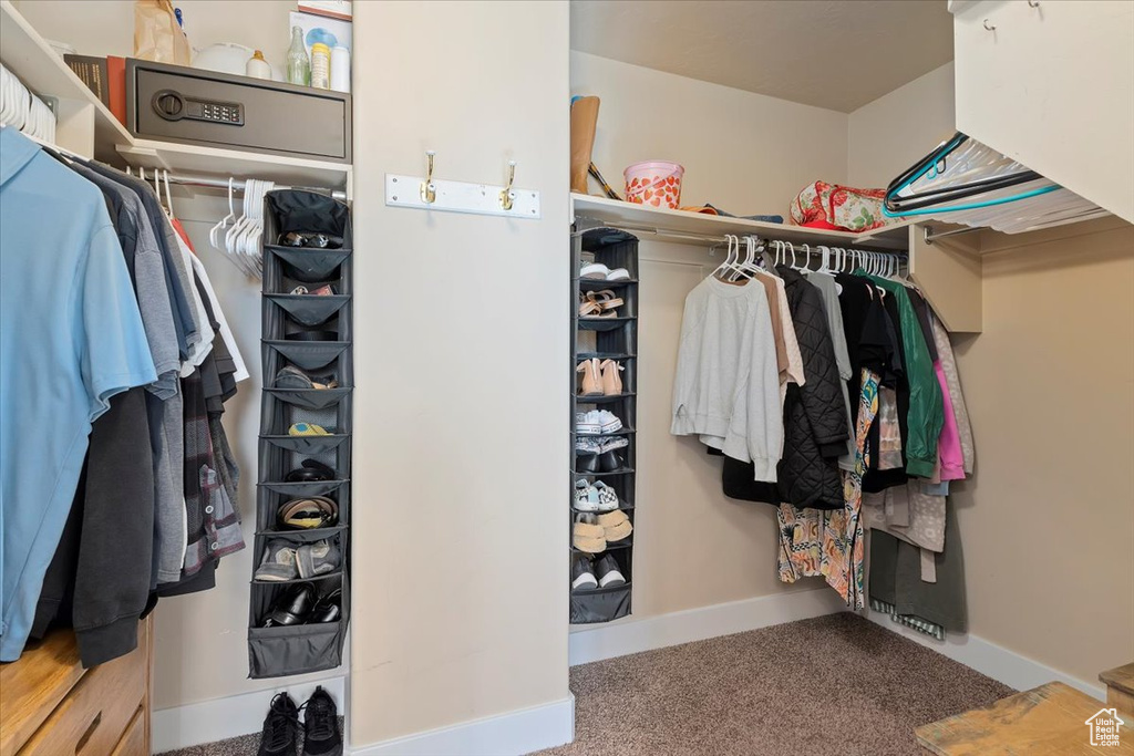 Walk in closet featuring carpet