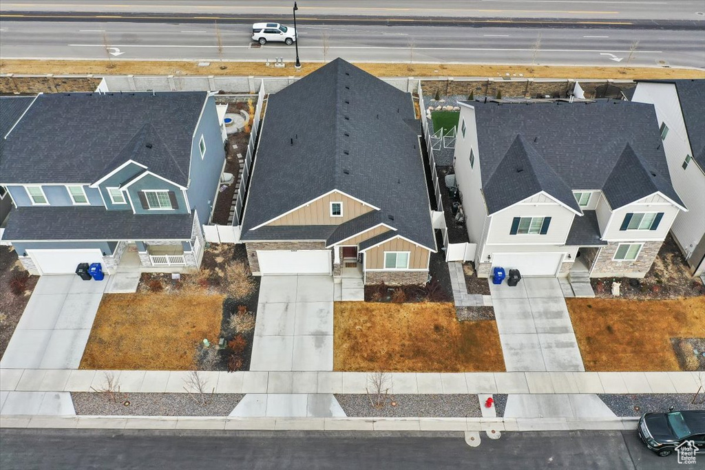 Drone / aerial view with a residential view