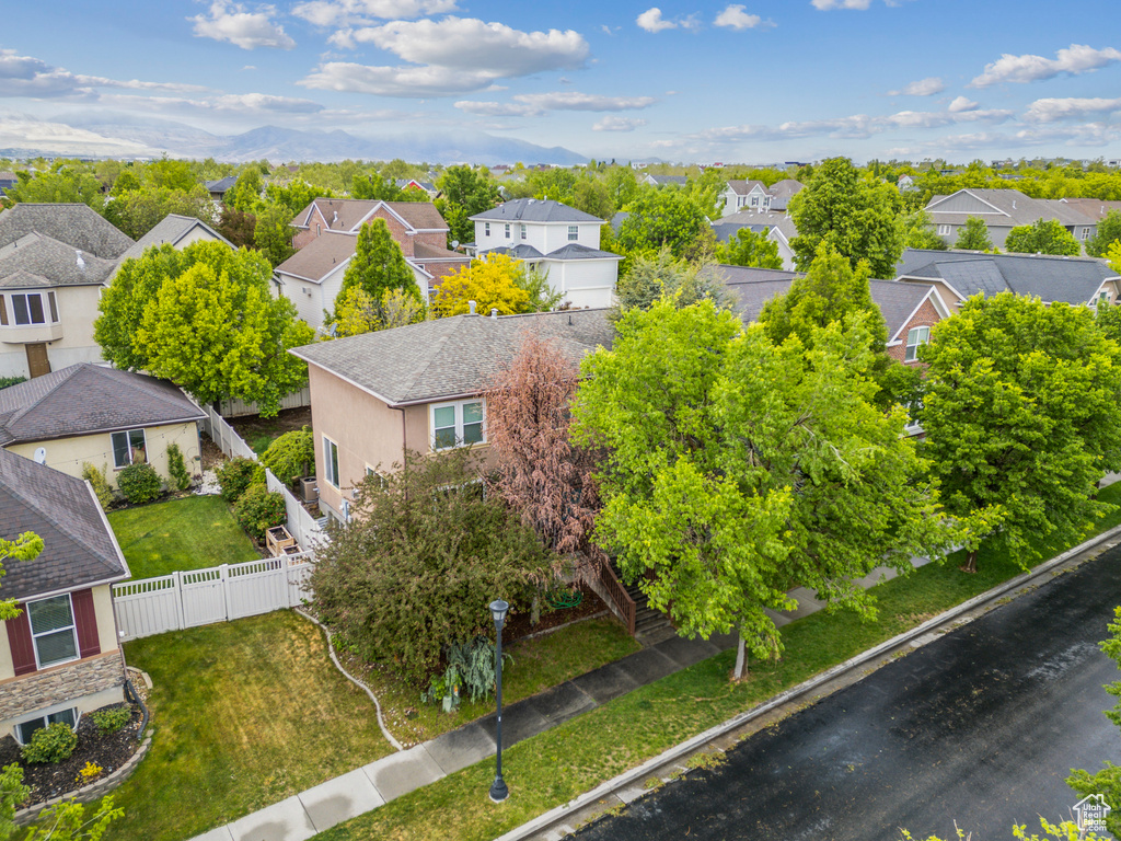 Aerial view of residential area